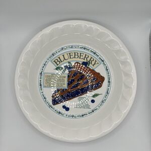 The Golden Pie Collection Blueberry Pan Plate with Recipe 10.5"